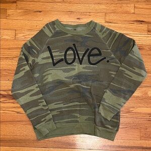Camo Green Love Sweater